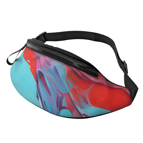 3D-Gürteltaschen in Rot und Lila, Hüfttasche für Damen und Herren, leichte Bauchtasche mit Reißverschlusstaschen, verstellbarer Gürtel für Spaziergänge mit dem Hund, Laufen, Radfahren, Wandern, Outdoo 3D-Gürteltaschen in Rot und Lila, Hüfttasche für Damen und Herren, leichte Bauchtasche mit Reißverschlusstaschen, verstellbarer Gürtel für Spaziergänge mit dem Hund, Laufen, Radfahren, Wandern, Outdoo von Anceky