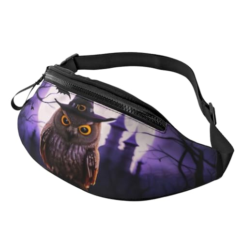 3D-Halloween-Eulengeist-Gürteltaschen, Hüfttasche für Damen und Herren, leichte Gürteltasche mit Reißverschlusstaschen, verstellbarer Gürtel für Hundespaziergänge, Laufen, Radfahren, Wandern, Outdoor- 3D-Halloween-Eulengeist-Gürteltaschen, Hüfttasche für Damen und Herren, leichte Gürteltasche mit Reißverschlusstaschen, verstellbarer Gürtel für Hundespaziergänge, Laufen, Radfahren, Wandern, Outdoor- von Anceky