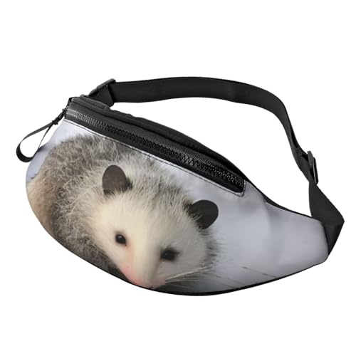 3D-Opossum im Schnee, Gürteltasche, Hüfttasche für Damen und Herren, leichte Bauchtasche mit Reißverschlusstaschen, verstellbarer Gürtel für Hundespaziergänge, Laufen, Radfahren, Wandern, Outdoor-Spor 3D-Opossum im Schnee, Gürteltasche, Hüfttasche für Damen und Herren, leichte Bauchtasche mit Reißverschlusstaschen, verstellbarer Gürtel für Hundespaziergänge, Laufen, Radfahren, Wandern, Outdoor-Spor von Anceky