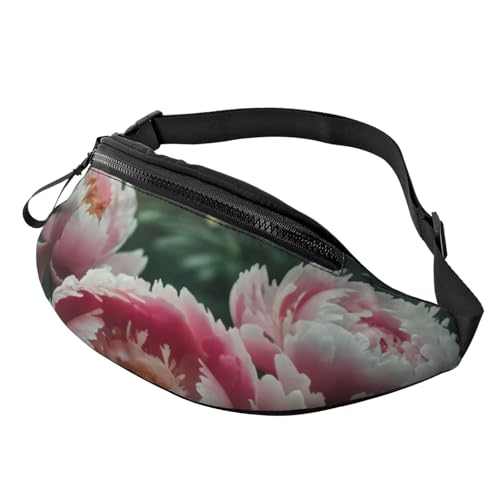 3D-Pfingstrosen-Gürteltaschen, Hüfttasche für Damen und Herren, leichte Gürteltasche mit Reißverschlusstaschen, verstellbarer Gürtel für Hundespaziergänge, Laufen, Radfahren, Wandern, Outdoor-Sport 3D-Pfingstrosen-Gürteltaschen, Hüfttasche für Damen und Herren, leichte Gürteltasche mit Reißverschlusstaschen, verstellbarer Gürtel für Hundespaziergänge, Laufen, Radfahren, Wandern, Outdoor-Sport von Anceky