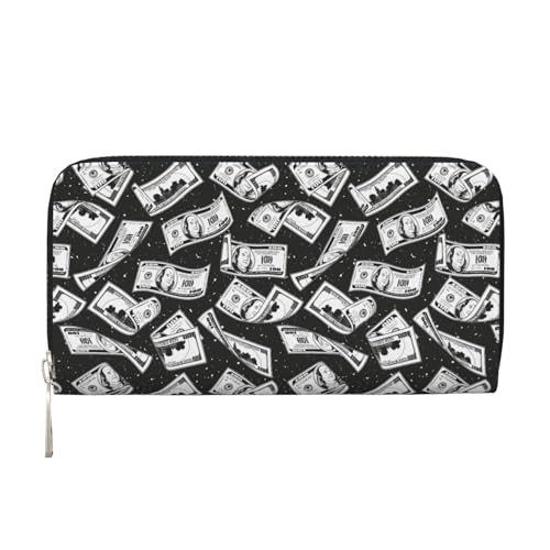 Anceky Bargeld US-Dollar Geldbörsen PU-Leder Geldbörse für Frauen Männer Reißverschluss Kreditkarten Geldbörse Lange Clutch Geldbörse von Anceky