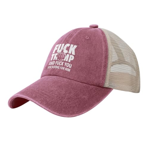 Baseballkappe „Fuck Trump and Fuck You for Voting for HIM, Trucker-Mütze für Männer und Frauen, Dad-Mütze, verstellbar, Schwa von Anceky