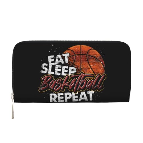Anceky Basketball-Liebhaber, lustiger Basketballspieler, Sport, Basketball, PU-Leder-Geldbörse für Damen und Herren, Kreditkarten-Geldbörse, Lange Clutch, Geldbörse mit Reißverschluss von Anceky