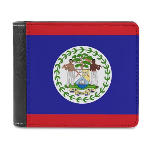Anceky Belize-Flagge Herren Klassische PU-Leder-Geldbörse mit Kartenetui und Geld-Organizer von Anceky