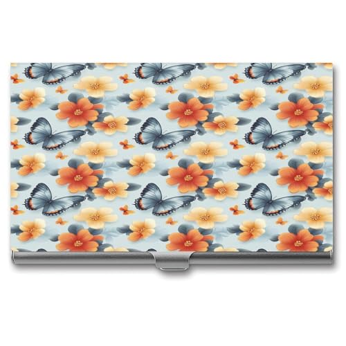 Anceky Blumen Schmetterling Business Name Card Halter Männer Frauen von Anceky