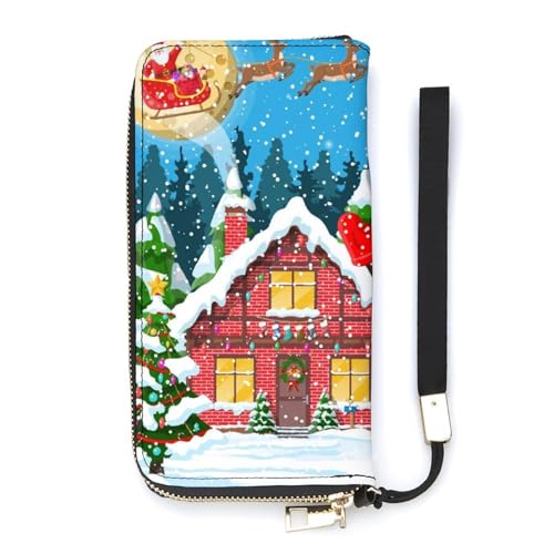 Anceky Damen-Geldbörse, niedlicher Weihnachts-Schneemann, große Damen-Geldbörsen, Kreditkartenhalter, Clutch, stilvolle Geldbörse mit Handschlaufe, Lange Damen-Geldbörse von Anceky