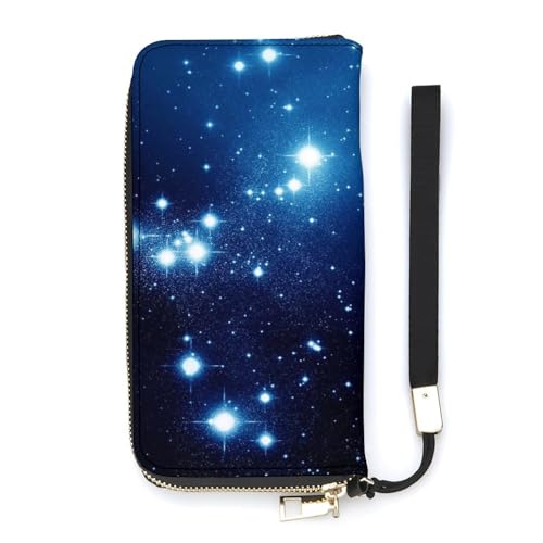 Anceky Damen-Geldbörse, riesiges Sternenmuster, große Damen-Geldbörsen, Kreditkartenhalter, Clutch, stilvolle Geldbörse mit Handschlaufe, Lange Damen-Geldbörse von Anceky