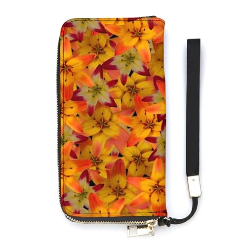 Anceky Damen-Geldbörse mit Blumenmuster, Kartenhalter, Clutch, stilvolle Geldbörse mit Handschlaufe, Lange Damen-Geldbörse von Anceky