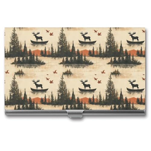 Anceky Elchboot Wildlife Business Name Card Holder Männer Frauen von Anceky