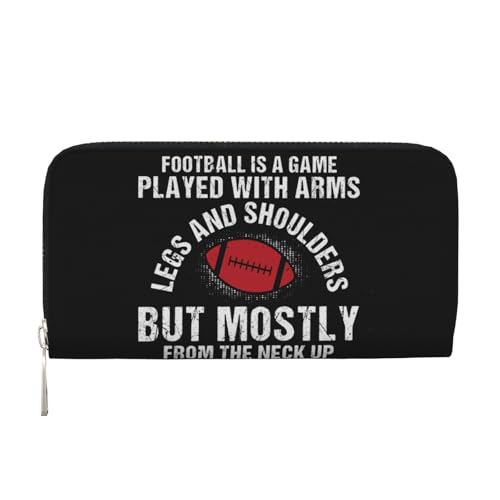 Anceky Fußball ist EIN Spiel, das mit Waffen gespielt Wird, PU-Leder-Geldbörse für Damen und Herren, Kreditkarten-Geldbörse, Lange Clutch, Geldbörse mit Reißverschluss von Anceky