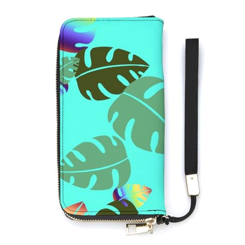 Anceky Geldbörse für Damen, Sommerfarbe, Blau-Grün-Muster, Kartenhalter, Clutch, stilvolle Ledergeldbörse mit Handschlaufe, Lange Damengeldbörse als Geschenk Anceky Geldbörse für Damen, Sommerfarbe, Blau-Grün-Muster, Kartenhalter, Clutch, stilvolle Ledergeldbörse mit Handschlaufe, Lange Damengeldbörse als Geschenk von Anceky