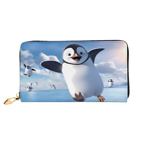 Anceky Happy Penguin. Lange Lederbrieftasche, große Kapazität, weiches PU-Leder für Damen mit Mehreren Kartenfächern, Handytasche und Münzbörse mit Reißverschluss, stilvolle Handykartenhalter-Clutch Anceky Happy Penguin. Lange Lederbrieftasche, große Kapazität, weiches PU-Leder für Damen mit Mehreren Kartenfächern, Handytasche und Münzbörse mit Reißverschluss, stilvolle Handykartenhalter-Clutch von Anceky