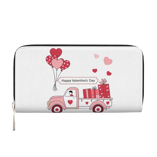 Anceky Happy Valentinstag Liebesgeschenke Auto Ballon PU Leder Geldbörse für Frauen Männer Kreditkarten Geldbörse Lange Clutch Geldbörse Rund um Reißverschluss Geldbörsen von Anceky