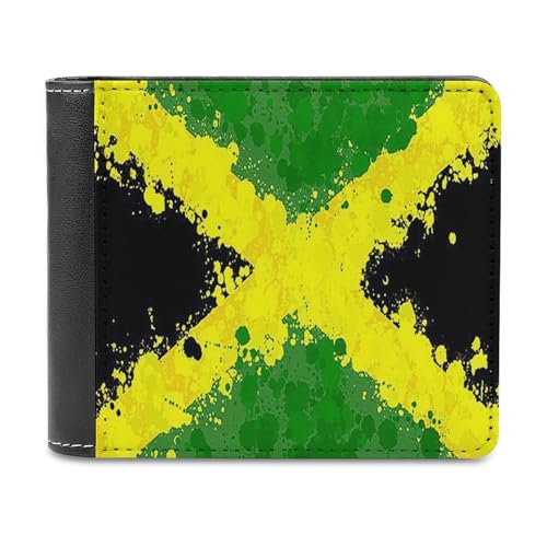 Anceky Jamaika-Flagge Herren einfache PU-Leder-Geldbörse mit Kartenetui Geld-Organizer von Anceky