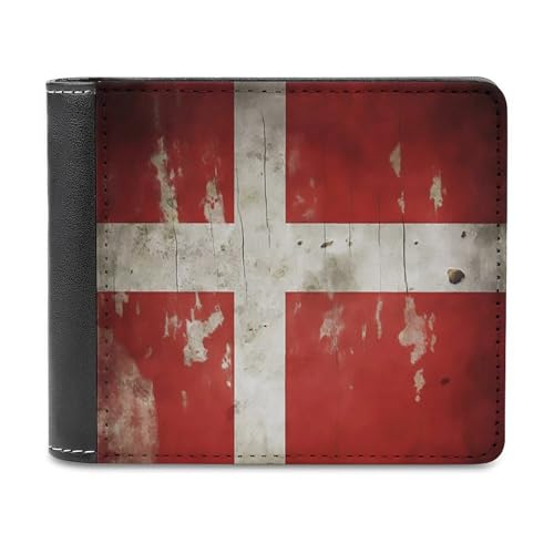 Anceky Kurze, zweifach Faltbare Geldbörse mit dänischer Flagge, leicht, schmal, 6 Kreditkartenfächer, Coole Münzbörsen für Unisex von Anceky