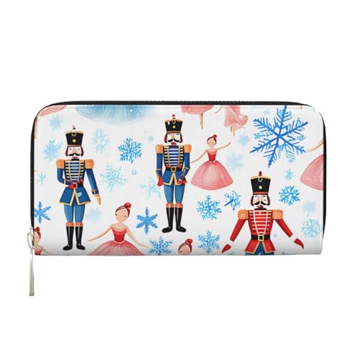 Anceky Nussknacker Maus König Ballett Tanz Geldbörsen PU Leder Geldbörse für Frauen Männer Reißverschluss Kreditkarten Geldbörse Lange Clutch Geldbörse von Anceky
