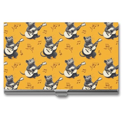 Anceky Ratte spielt Gitarre Musik Business Name Card Holder Männer Frauen von Anceky