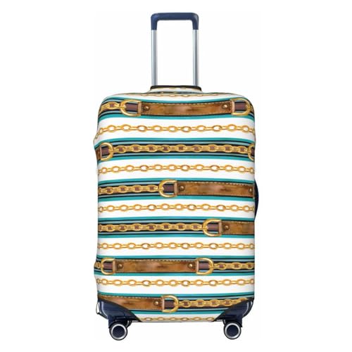 Anceky Reisegepäckabdeckung mit Goldener Kette und Aquarellfarbe, Spandex-Kofferschutztasche, staubdicht, für 18-32 Zoll großes Gepäck, Kofferhülle für Kinder und Erwachsene, Medium von Anceky