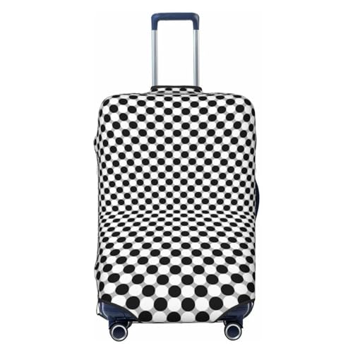 Anceky Reisegepäckabdeckung mit Karierten Kreisen, Spandex-Kofferschutztasche, Karierte Kreise, staubdicht, passend für 18-32 Zoll großes Gepäck, Kofferhülle für Kinder und Erwachsene, Mittel von Anceky