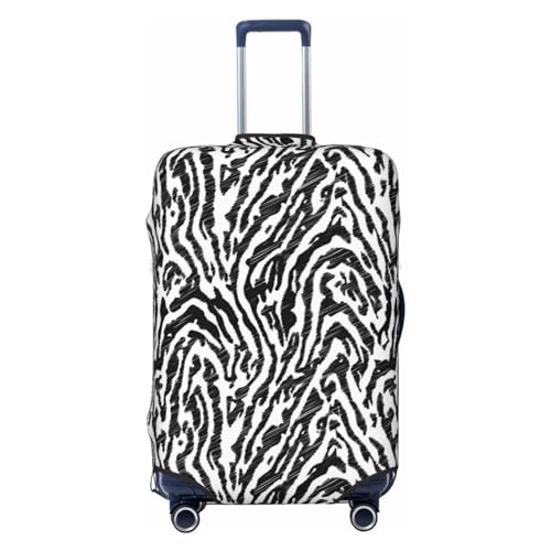 Reisegepäckabdeckung mit Zebrahaut-Textur, Spandex-Kofferschutztasche, Kratzfest, Zebrahaut-Textur, passend für 18-32 Zoll großes Gepäck, Gepäckabdeckungen für Kinder und Erwachsene, Medium von Anceky