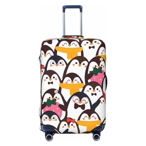 Reisegepäckabdeckung mit süßem Pinguin und Cartoon-Motiv, Spandex-Kofferschutztasche, staubdicht, passend für 18-32 Zoll großes Gepäck, Kofferhülle für Kinder und Erwachsene, Medium von Anceky