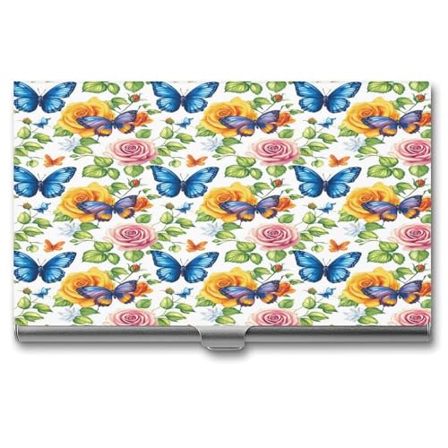 Anceky Schmetterling Blume Rose Business Name Karte Halter Männer Frauen von Anceky