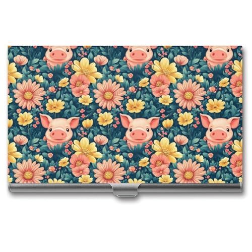 Anceky Schwein Blume Business Name Karte Halter Männer Frauen von Anceky