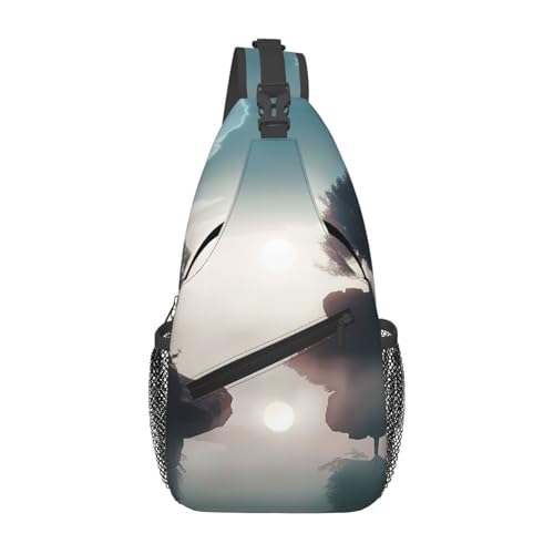 Anceky Schwimmender Baum, Umhängetasche, diagonal, für Herren und Damen, Umhängetasche, lässige Mode, Reisetasche, Sling-Rucksack Anceky Schwimmender Baum, Umhängetasche, diagonal, für Herren und Damen, Umhängetasche, lässige Mode, Reisetasche, Sling-Rucksack von Anceky