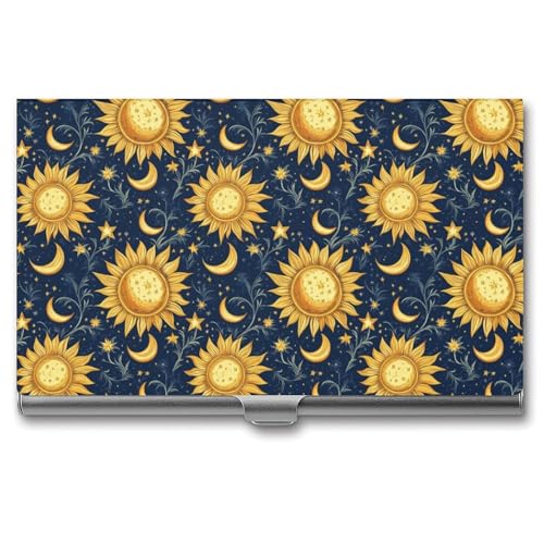 Anceky Sonne Mond Blume Business Name Card Halter Männer Frauen Anceky Sonne Mond Blume Business Name Card Halter Männer Frauen von Anceky