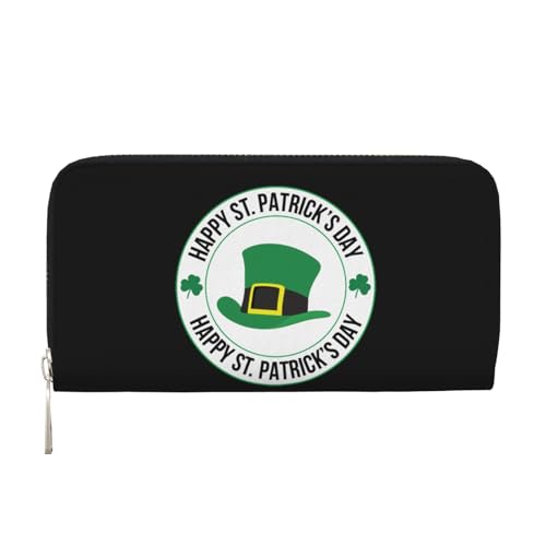 Anceky St. Patrick's Day Trinkfest Feiertagsfeier PU-Leder-Geldbörse für Damen und Herren Kreditkarten-Geldbörse Lange Clutch Geldbörse mit Reißverschluss von Anceky