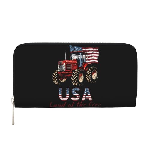 Anceky USA Land of The Free PU-Leder-Geldbörse für Damen und Herren, Kreditkarten-Geldbörse, Lange Clutch, Geldbörse mit Reißverschluss von Anceky