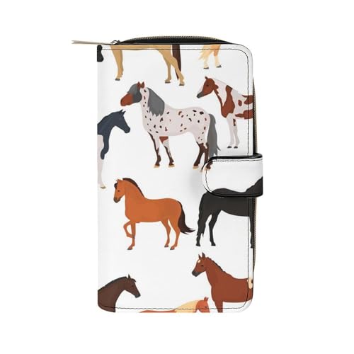 Anceky Weiche Geldbörse mit Reißverschluss und 12 Kartenfächern, Clutch, Kartenetui aus PU-Leder von Anceky