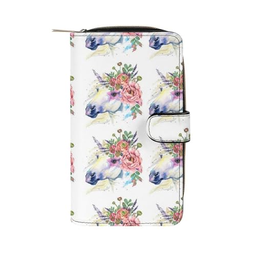 Anceky Weiche Geldbörse mit Reißverschluss und 12 Kartenfächern, Clutch, Kartenetui aus PU-Leder von Anceky