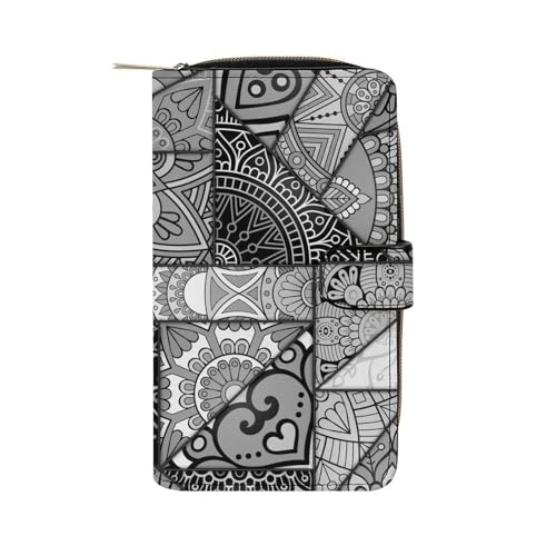 Anceky Weiche Geldbörse mit Reißverschluss und 12 Kartenfächern, Clutch, Kartenetui aus PU-Leder von Anceky