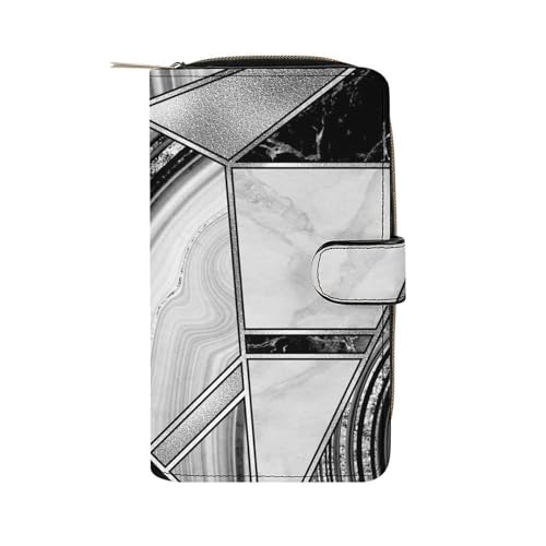 Anceky Weiche Geldbörse mit Reißverschluss und 12 Kartenfächern, Clutch, Kartenetui aus PU-Leder von Anceky