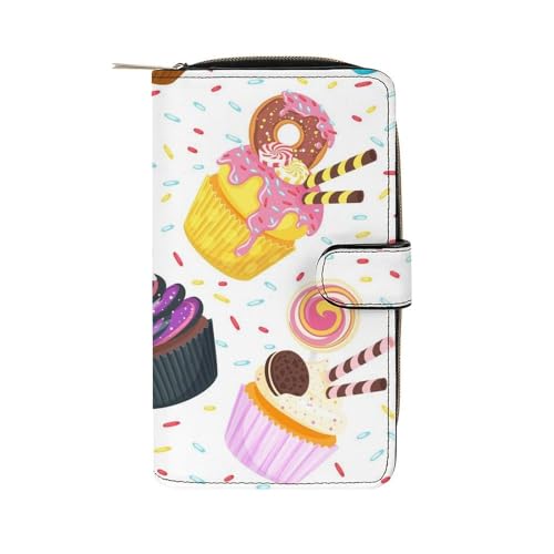 Anceky Weiche Geldbörse mit Reißverschluss und 12 Kartenfächern, Clutch, Kartenetui aus PU-Leder von Anceky