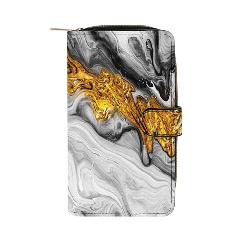 Anceky Weiche Geldbörse mit Reißverschluss und 12 Kartenfächern, Clutch, Kartenetui aus PU-Leder von Anceky