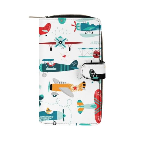 Anceky Weiche Geldbörse mit Reißverschluss und 12 Kartenfächern, Clutch, Kartenetui aus PU-Leder von Anceky