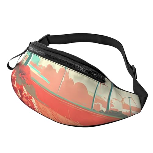 Bauchtasche, modische Hüfttasche, Bauchtasche für Damen und Herren, leichte Bauchtasche, Hüfttasche für Hundeauslauf, Reisen, Holzboden, Einheitsgröße von Anceky