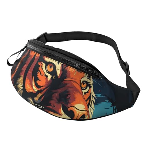 Bauchtasche, modische Hüfttasche für Damen und Herren, leichte Bauchtasche, Hüfttasche für Hunderennen und Reisen, Tiger-Silhouette, Einheitsgröße Bauchtasche, modische Hüfttasche für Damen und Herren, leichte Bauchtasche, Hüfttasche für Hunderennen und Reisen, Tiger-Silhouette, Einheitsgröße von Anceky