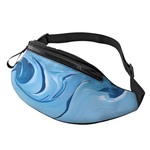 Bauchtasche mit 3D-Blau-Kunst, Hüfttasche für Damen und Herren, leichte Bauchtasche mit Reißverschlusstaschen, verstellbarer Gürtel für Spaziergänge mit dem Hund, Laufen, Radfahren, Wandern, Outdoor-S Bauchtasche mit 3D-Blau-Kunst, Hüfttasche für Damen und Herren, leichte Bauchtasche mit Reißverschlusstaschen, verstellbarer Gürtel für Spaziergänge mit dem Hund, Laufen, Radfahren, Wandern, Outdoor-S von Anceky