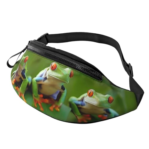 Bauchtasche mit 3D-Motiv „Lustige Frösche für Damen und Herren, leichte Bauchtasche mit Reißverschlusstaschen, verstellbarer Gürtel für Spaziergänge mit dem Hund, Laufen, Radfahren, Wandern, Outdoor- Bauchtasche mit 3D-Motiv „Lustige Frösche für Damen und Herren, leichte Bauchtasche mit Reißverschlusstaschen, verstellbarer Gürtel für Spaziergänge mit dem Hund, Laufen, Radfahren, Wandern, Outdoor- von Anceky