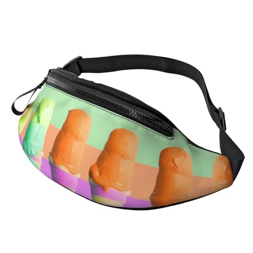 Bauchtasche mit Eiscreme-Regenbogen-Farbverlauf für Männer und Frauen, leichte, verstellbare Gürteltasche, modische Hüfttasche für Reisen, Wandern und Laufen von Anceky