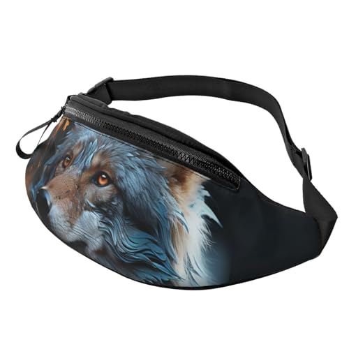 Bauchtasche mit Herbstblättern und Wolf für Männer und Frauen, leichte, verstellbare Gürteltasche, modische Hüfttasche für Reisen, Wandern und Laufen Bauchtasche mit Herbstblättern und Wolf für Männer und Frauen, leichte, verstellbare Gürteltasche, modische Hüfttasche für Reisen, Wandern und Laufen von Anceky