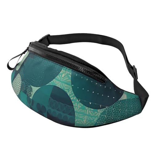 Bauchtasche mit grünem Muster für Männer und Frauen, leichte, verstellbare Gürteltasche, modische Hüfttasche für Reisen, Wandern und Laufen Bauchtasche mit grünem Muster für Männer und Frauen, leichte, verstellbare Gürteltasche, modische Hüfttasche für Reisen, Wandern und Laufen von Anceky