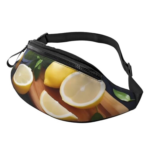 Bauchtaschen mit 3D-Kunst-Zitronenmuster, Hüfttasche für Damen und Herren, leichte Gürteltasche mit Reißverschlusstaschen, verstellbarer Gürtel für Hundespaziergänge, Laufen, Radfahren, Wandern, Outdo Bauchtaschen mit 3D-Kunst-Zitronenmuster, Hüfttasche für Damen und Herren, leichte Gürteltasche mit Reißverschlusstaschen, verstellbarer Gürtel für Hundespaziergänge, Laufen, Radfahren, Wandern, Outdo von Anceky