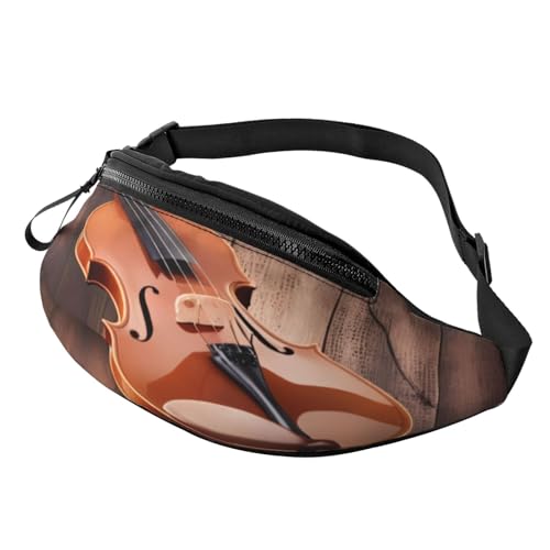 Bauchtaschen mit 3D-Violine, Hüfttasche für Damen und Herren, leichte Gürteltasche mit Reißverschlusstaschen, verstellbarer Gürtel für Spaziergänge mit dem Hund, Laufen, Radfahren, Wandern, Outdoor-Sp Bauchtaschen mit 3D-Violine, Hüfttasche für Damen und Herren, leichte Gürteltasche mit Reißverschlusstaschen, verstellbarer Gürtel für Spaziergänge mit dem Hund, Laufen, Radfahren, Wandern, Outdoor-Sp von Anceky