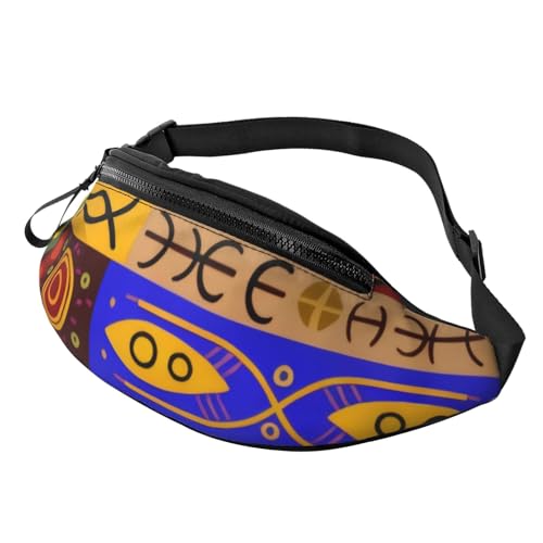 Bauchtaschen mit 3D-afrikanischen Nationalmustern, Hüfttasche für Damen und Herren, leichte Bauchtasche mit Reißverschlusstaschen, verstellbarer Gürtel für Hundespaziergänge, Laufen, Radfahren, Wander Bauchtaschen mit 3D-afrikanischen Nationalmustern, Hüfttasche für Damen und Herren, leichte Bauchtasche mit Reißverschlusstaschen, verstellbarer Gürtel für Hundespaziergänge, Laufen, Radfahren, Wander von Anceky