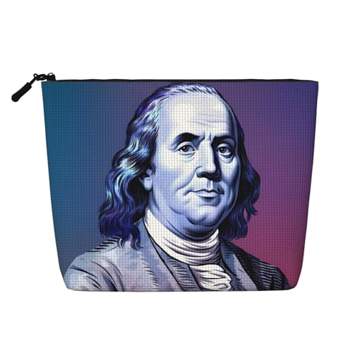 Benjamin Franklin Kosmetiktasche, lässige Make-up-Tasche für Frauen, Weihnachts- und Geburtstagsgeschenke, Toilettenartikel-Zubehör von Anceky