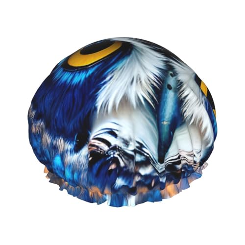 Blaue Eule 1 Druck Exquisite Damen Duschhaube Leicht, weich, doppelt wasserdicht Badehut Blaue Eule 1 Druck Exquisite Damen Duschhaube Leicht, weich, doppelt wasserdicht Badehut von Anceky